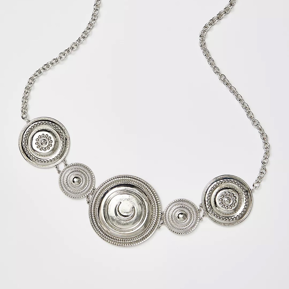 Free People Bohemian Armor Chain Belt- silver